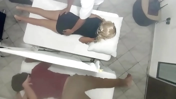 Couples Massages Recorded as the Wife is Fucked Next to Her Husband