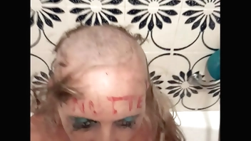 German Milf Sandra deepthroat puke haircut