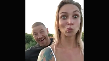 Quick outdoor blowjob with final in mouth