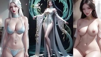 【AI Painting】,3D国漫《完美世界》柳神的丰乳肥臀