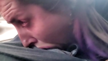 He sucks a passenger's cock on the bus and I drink all his cum