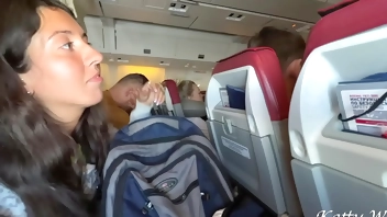 Risky extreme public blowjob on Plane