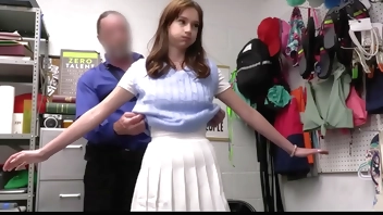 TeenLifters - Tiny Brunette Shoplifter Fucked By Officer After Agreement And Finding Jewelry - Melanie Marie