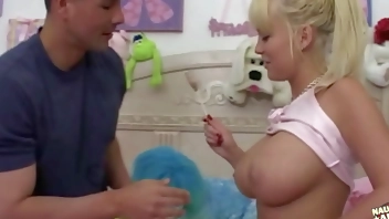 The cute girl act doesnt fit this busty slut who loves having steamy anal sex