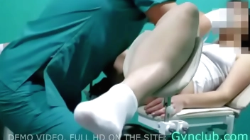 exam blonde on gyno chair 18