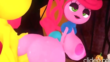 Mommy long legs plays with her new friend