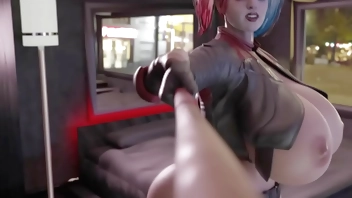 Thick Harley Queen being fucked hard in  ass