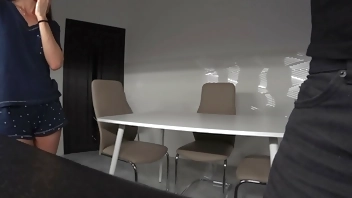 Real Cheating. Wife Fucks In The Kitchen With Her Husband's Friend While He's Not At Home. Taboo