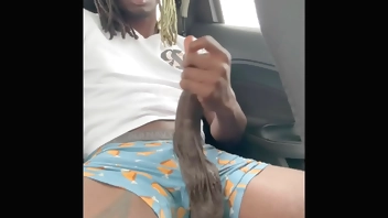 Public parking Solo Masturbation