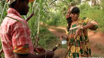 POV an unprecedented encounter in the village between an adulterous woman and her neighbor in the field followed by an outdoor public fuck on African Street thug