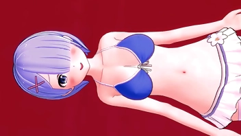 Rem wearing bikini and high socks