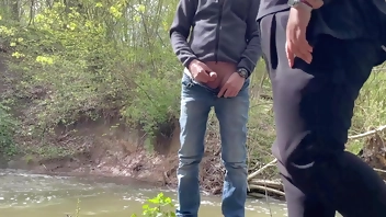 Sexy Horny Fat Stranger with a Gorgeous Ass at the Lakeside Jerking My Cock