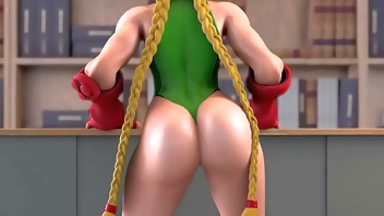 Cammy has to pay a bet after losing to Juri (Redmoa)