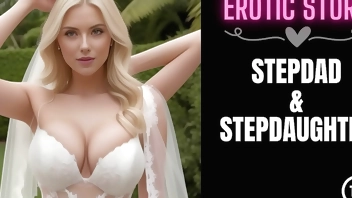 [Stepdad & Stepdaughter Story] Bride's Blow Job for Stepdaddy Part 1
