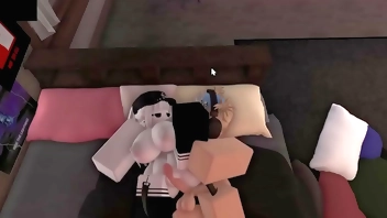 Roblox girl has intimate sex with hung guy