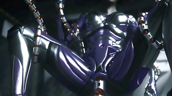 Battle angel Alita with mechanical tentacl