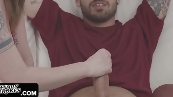 Stunning Redhead Stepsister Lets Her Big Stepbrother Pounds Her Like A Ritual To Help His Team Win