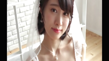 Very naughty wedding dress and see-through underhair is irresistible!