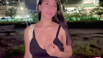 I find this Latina whore on the beach and I take her to my apartment to cum in her vagina