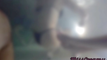 Flashing my pussy in front of a boy in public swimming pool and helps me masturbate - it's very risky with people near - MissCreamy