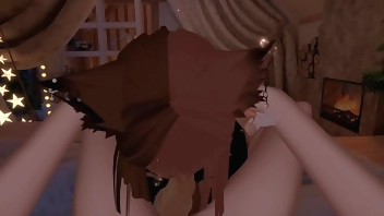 [Rough Blowjob] Submissive girl gets deep throated in VR