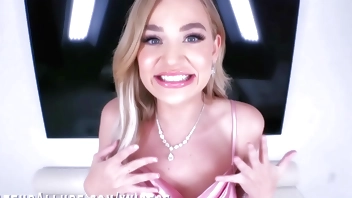 Busty Blonde Blake Blossom Swallows For the First Time on Camera