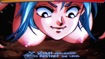 Captain Firehawk and the Laser Love Situation [ Hentai Games PornPlay ] Ep.1 stripping naked a giant alien monster girl in red latex suit