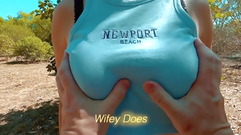 POV Public Grabbing a handful of this milfs TITS