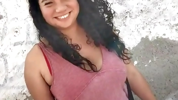 I find my neighbor in the street and I take her to my house to take pictures of her