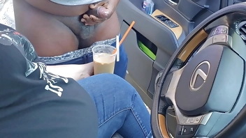 I Asked A Stranger On The Side Of The Street To Jerk Off And Cum In My Ice Coffee (Public Masturbation) Outdoor Car Sex