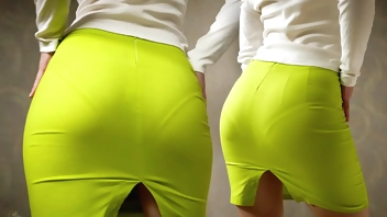 Amateur Milf In Tight Back Slit Skirt Teasing Visible Panty Line