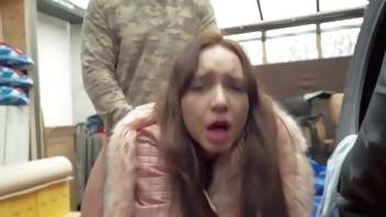 Public Agent He's caught fucking a sex dummy but gets the real thing from a brunette babe