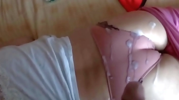 Compilation of 36 big cumshots on the big ass of 58 year old stepmom, full milk