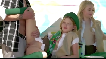 FreelyFucked - Freeuse Tiny Teen Scout Step Daughter Is Freely Used By Step Dad Outdoors While Selling Cookies - Coco Lovelock, Haley Spades