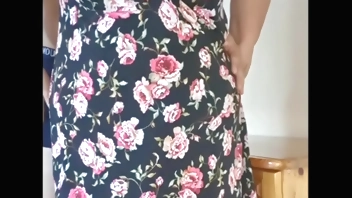 Taking down the big Granny panty and her naked ass shows up.