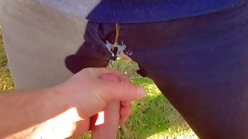 Nympho Fucked in Ripped Jeans Denim and Finishing With Huge Cumshot