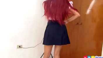 Innocent stepdaughter arrives from CLASS I wait for her on the bed IN HER ROOM to fuck rich with her tight CREAMY virgin pussy