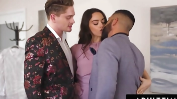 ADULT TIME - Bisexual Boss Gives Naughty Assistant A Facial With Her BF's Help! MMF THREESOME!