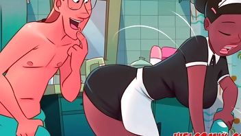 Fucking the hot maid! Mop on the maid! The Naughty Animation Comics