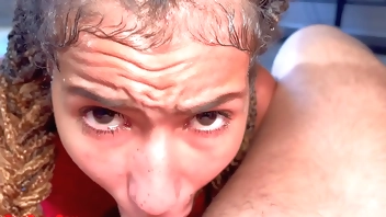 18 Year Old Ebony Amateur Brooklyn Rough Blowjob & Eats Ass