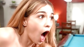 She gets fucked by her stepbrother after he fucked their stepdad's new milf girlfriend