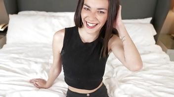 Energetic Latina babe gets interviewed and dicked down