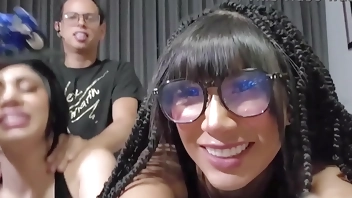 My women suck my dick and I end up fucking them both until I ejaculate on their faces