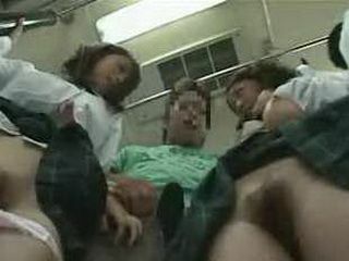 Nippon Schoolgirls' Secret Fuck Fest on Public Transit